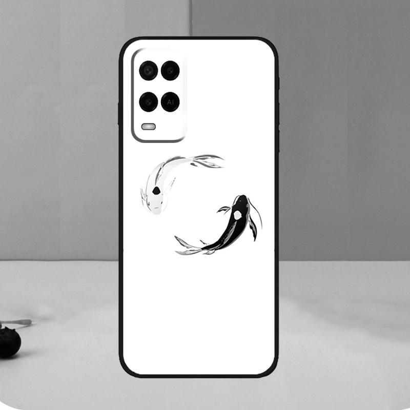 Koi Fish Yin Yang For OPPO A98 A78 A58 A5 A9 A15 A17 A57 A77 A96 A76 A16 A54 A74 A94 A52 A72 A57S A53S Case