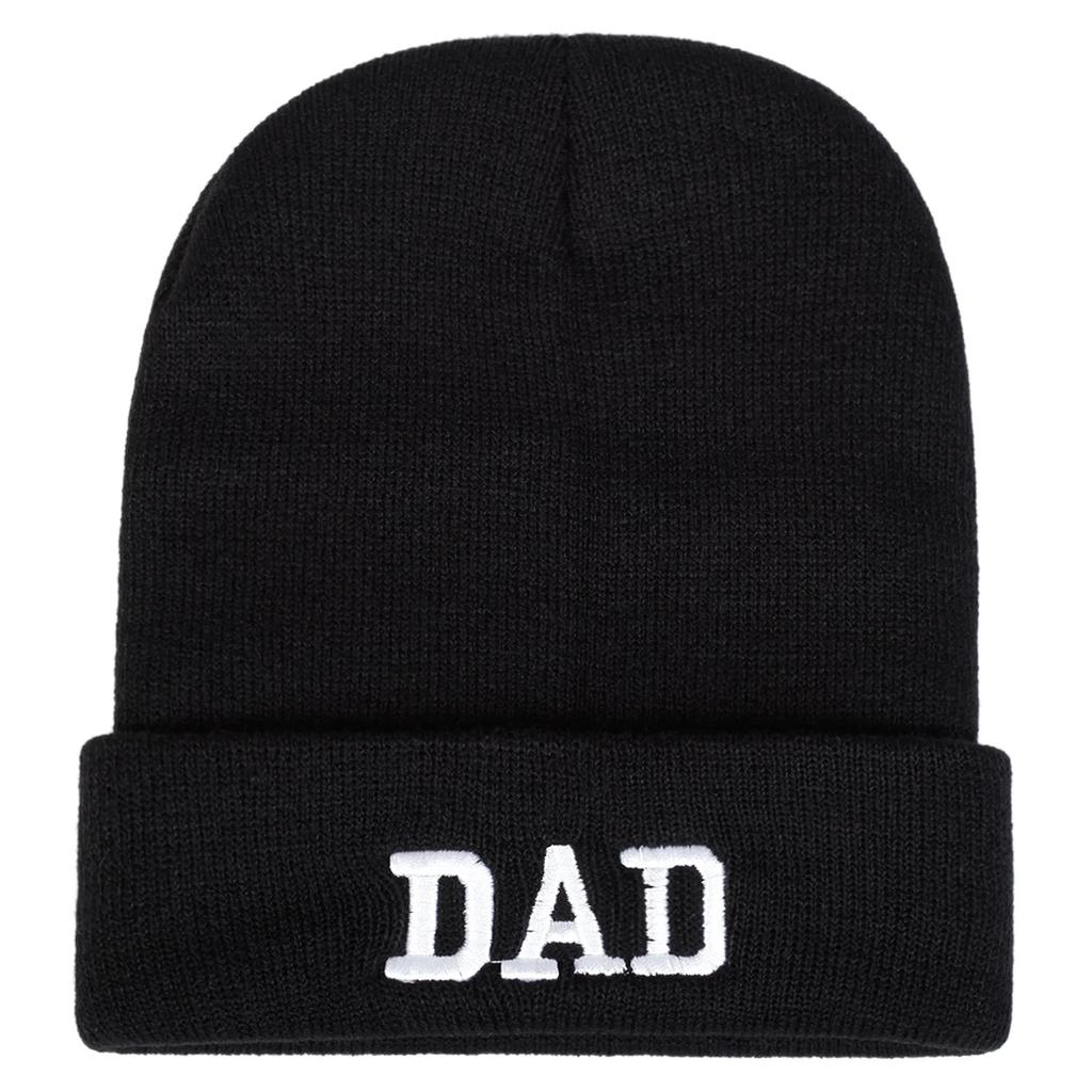 Unisex Dad Mom Letter Embroidery Beanies Autumn Winter Warm Beanie Hat Caps For Women Men