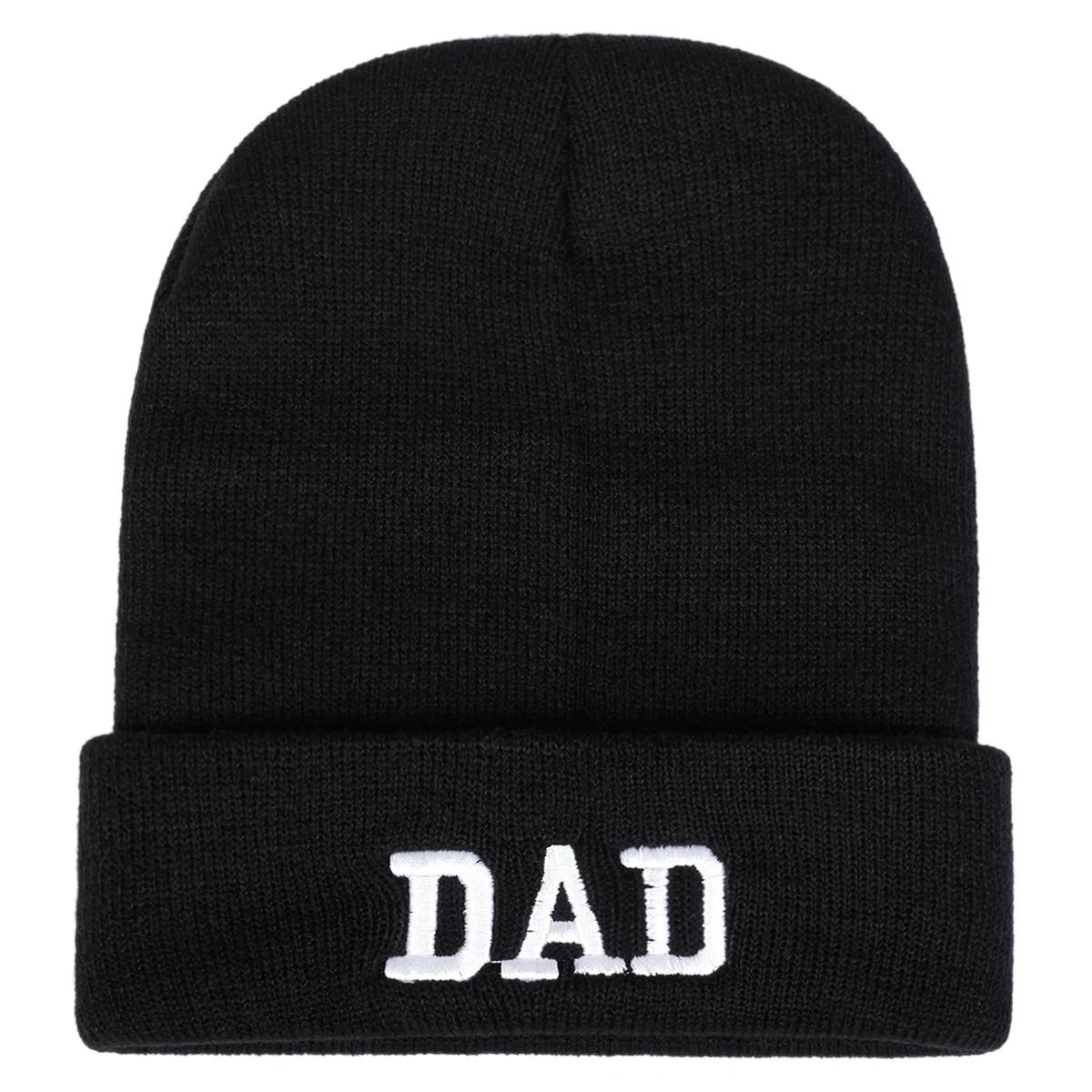

Unisex Dad Mom Letter Embroidery Beanies Autumn Winter Warm Beanie Hat Caps For Women Men
