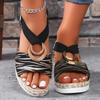 Fashion Women's Wedges Sandals 2025 Summer Snake Print Platform Sandals Gladiator Shoes Woman Comfort Casual Med High Heels Sandals