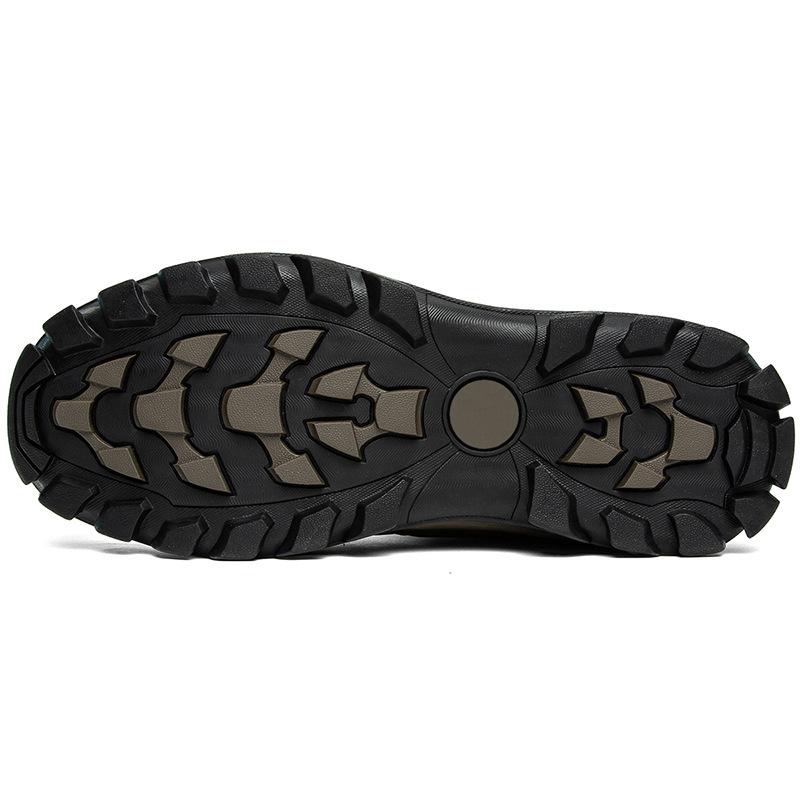 Autumn and winter new tall tube simple thick-soled velvet snow boots hard-soled lace-up outdoor boots tactical boots