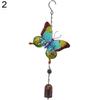 Iron Wind Chime Butterfly Dragonfly målad diamantglas målad metallhänge