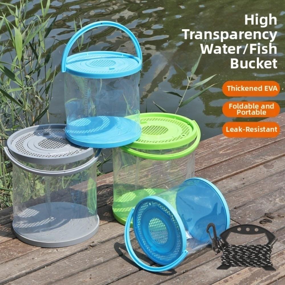 With Cover Plastic Fish Tank Small Size Fish Transport Bucket Foldable Aquarium  Fish Transport