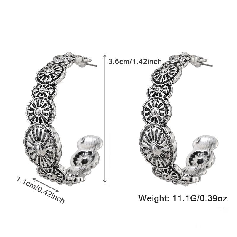 Kenjie 2024 C-Shaped Retro Irregular Earrings for Women - European & American Fashion