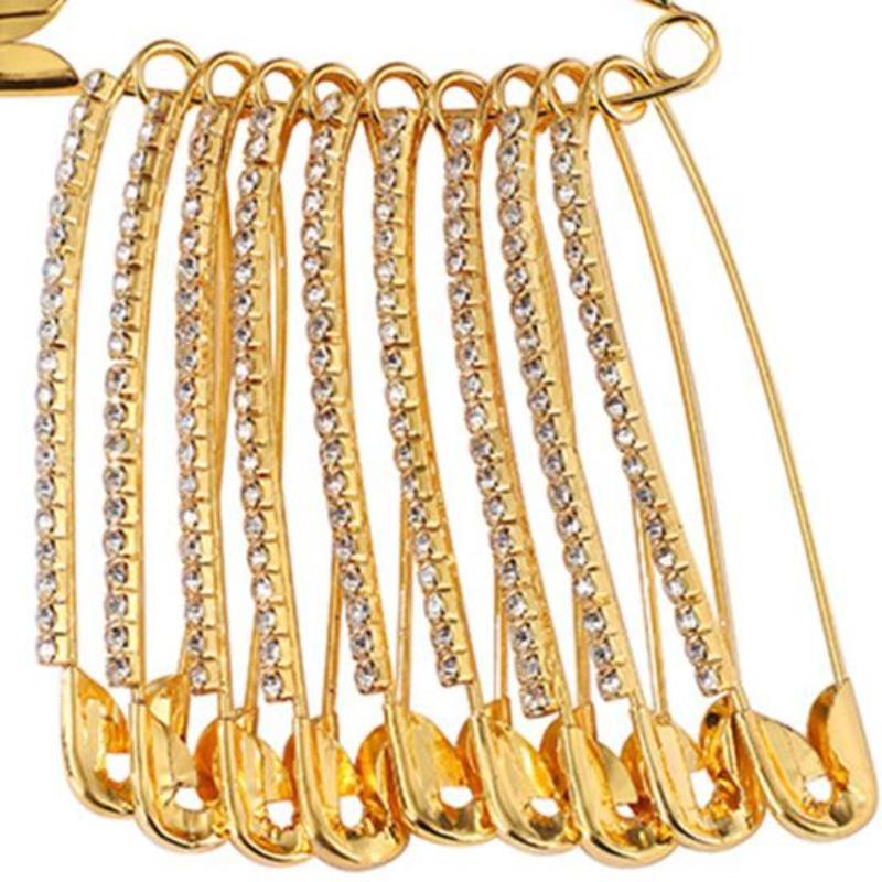 Safety Pins Pants Waist Pins Shiny Shawl Brooches Clothes Fixing