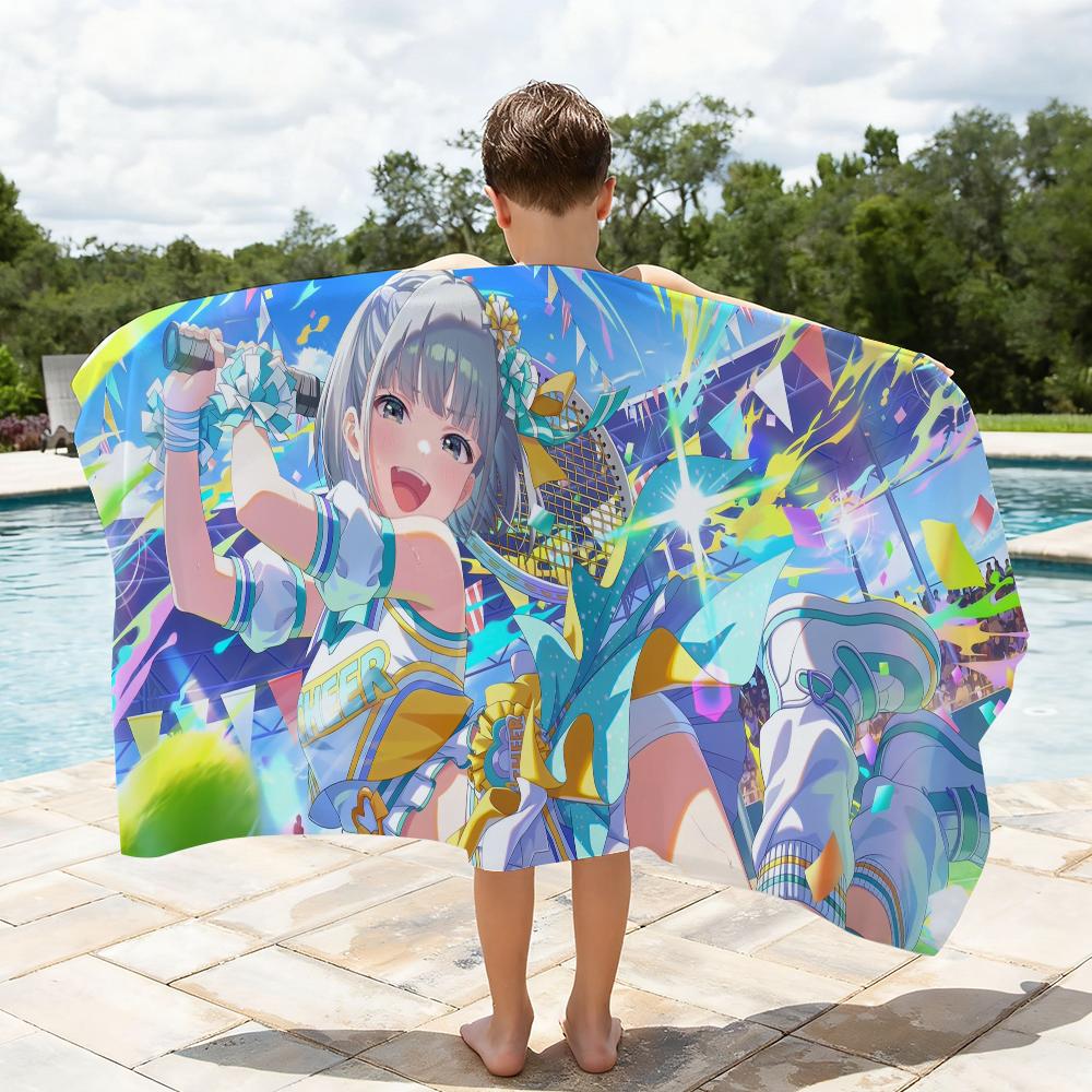 I-IDOLY P-PRIDE Summer Towel Quick Dry Absorbent Beach Towel for Sports, Fitness, Swimming and Outdoor Activities