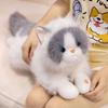 Lifelike Fuzzy Black Cat Plush Toys Realistic Fluffy Lying Cat Stuffed Animal Birthday Christmas Gifts
