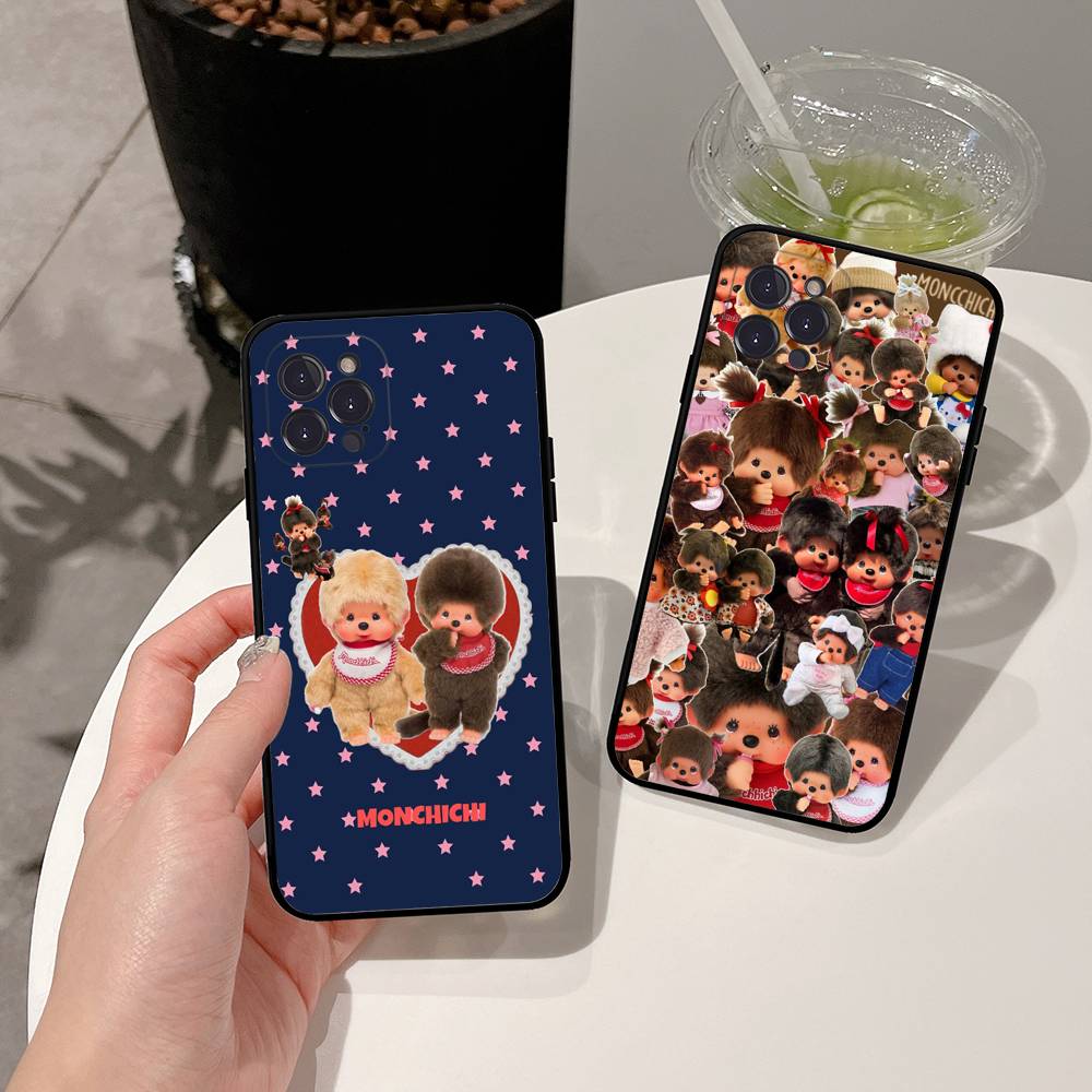 Cute M-Monchhichi Phone Case For IPhone 16 15 14 13 12 11 17 Pro Max Simplicity Back TPU Soft Case