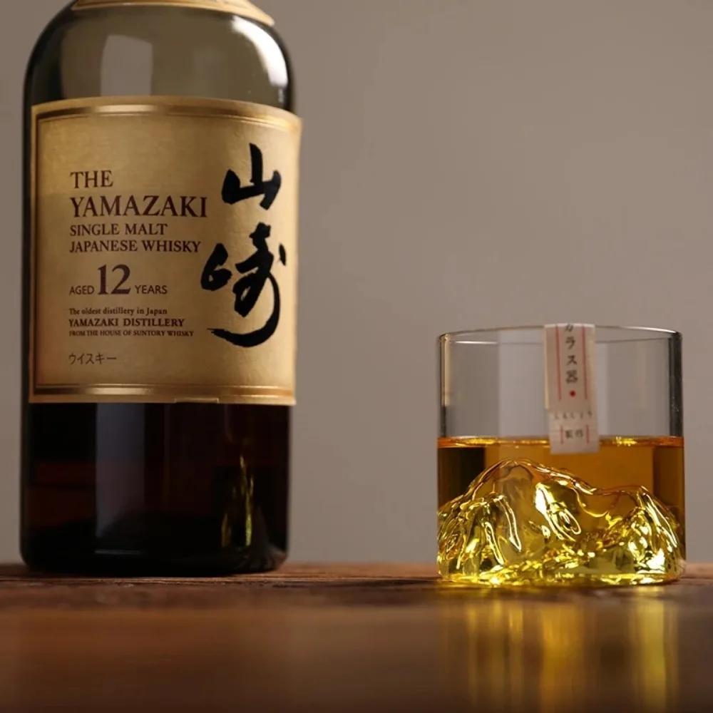 5 Oz 3D Guanshan Whiskey Glass Set Transparent Crystal Cup Suitable for Drinking Whiskey Cognac Cocktail Ice Wine Glass