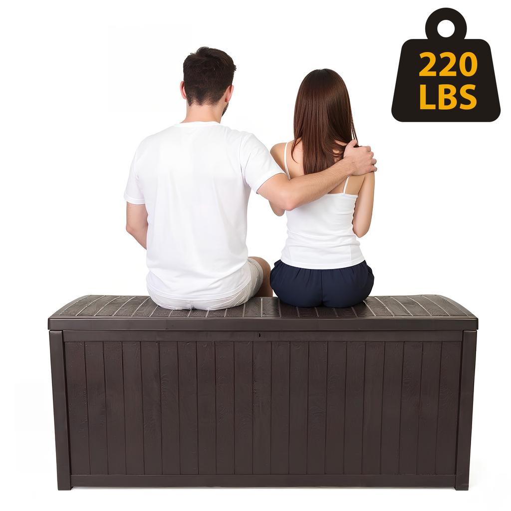 Large Capacity Waterproof Storage Box UV-Resistant Garden Tool Storage Organizer Lockable for Patio Furniture Outdoor Cushions