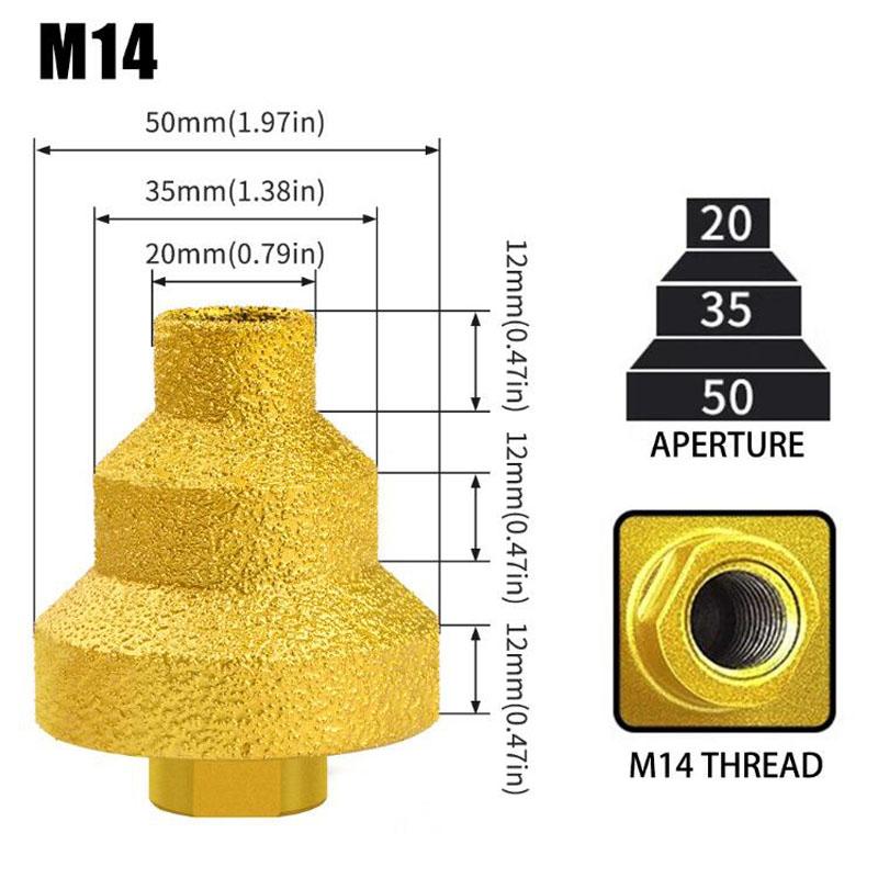 

Паяное сверло-пагода M10 M14 Паяное алмазное сверло-башня Плитка Камень Скальная плита Сверло Расширение Интегрированное сверло Алмазные инструменты M14