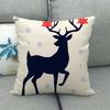 Creative Monochrome Christmas Deer Digital Printing Short Plush Pillow Covers For Car Sofa Office Cushion Cover Home Goods