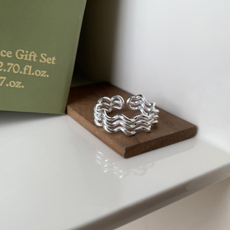 

Modern Three Layer Wave Ring For Women With Adjustable Feature And Design Chic