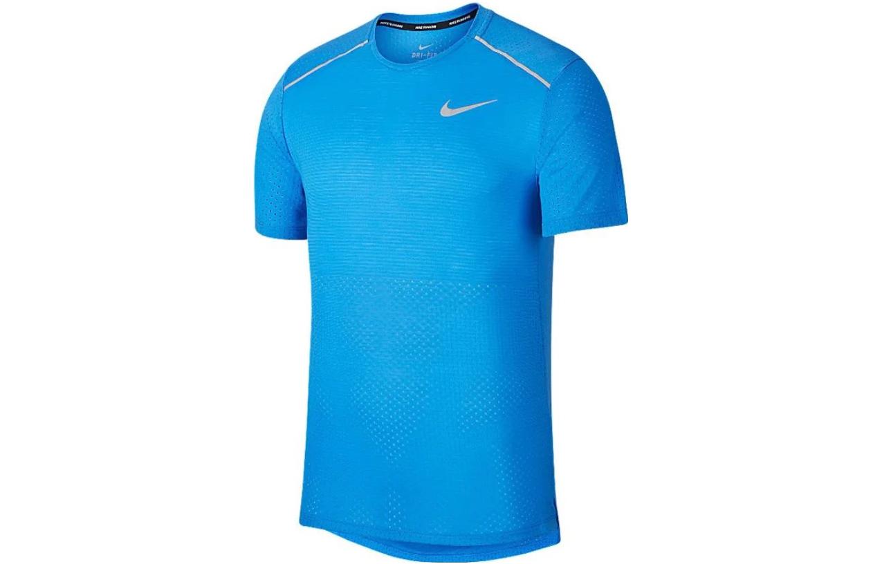 Nike T Shirts Men s Peace Blue Crew Neck Moderate AQ9920-402 S