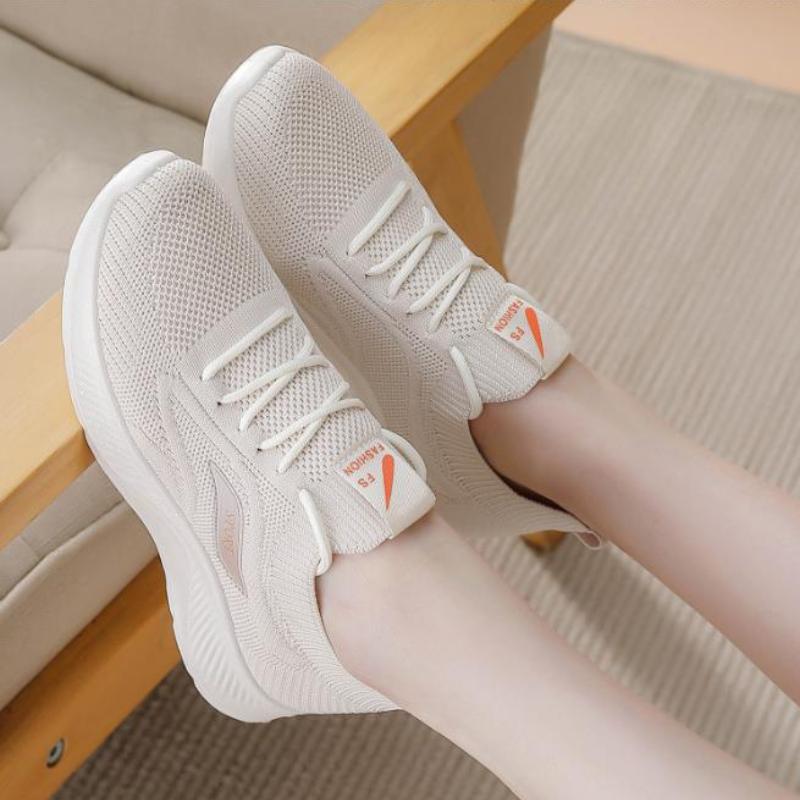 Fashion Spring White Casual Shoes Breathable Non-slip Walking Sneakers Women Shoes Outdoor 2025 Comfortable Fashion Lace Up Running Shoe