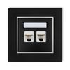2x Internet Socket with Frame Karlik Mini Color Matt Black/silver