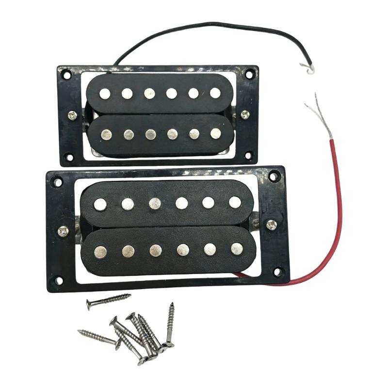 Electric Guitar Humbucker Pickup Double Coil Neck Bridge Pickup with Installing Frame Guitar Replacement Parts 1