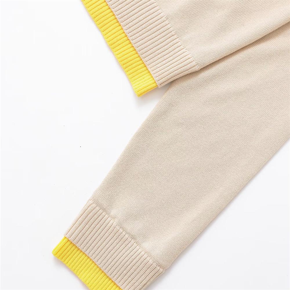 Women's Spring 2025 Round Neck Single-Breasted Color Block Patchwork Knit Top