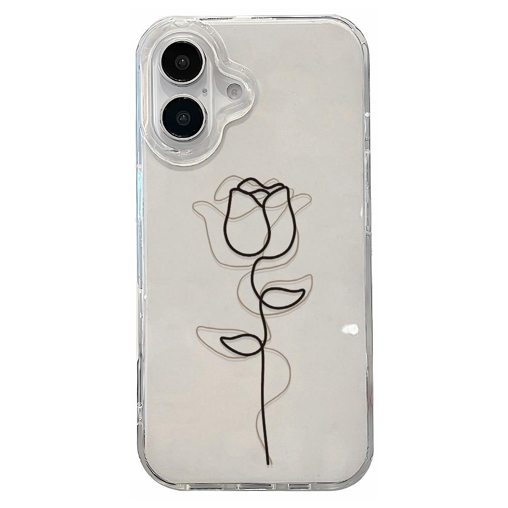 Painted Phone Case for iPhone 12 13 15 16 iPhone 16 12 13 14 15 Pro  14 15 16 Pro Max Coverage Shockproof Anti-Fingerprint Fresh Style Protective Case