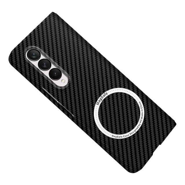 Carbon Fiber Design For Samsung Galaxy Z Fold 2 Fold3 Fold 4 Case Magnetic Hard Magsafe Cover
