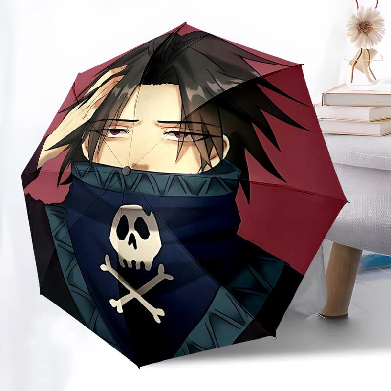 

1pc Skull Crossbones Bandana with Automatic Opening Umbrella - Portable Three-Fold Design, 8-Bone Iron Frame Outdoor Umbrella, Ideal Gift for Fans, Tr