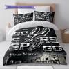 Name Custom San Antonio Spurs Logo Pattern Bedding Set Quilt Cover Pillowcase Home Decor Gift (1 * Duvet Cover + 2 * Pillowcase, Without Core)