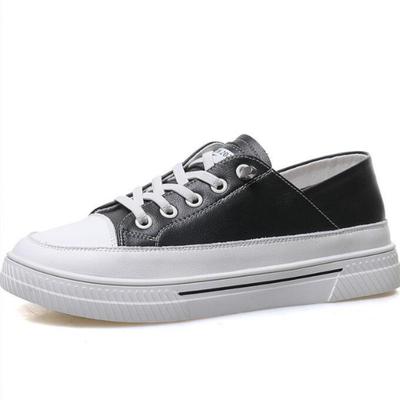 Genuine Leather Skate Shoes for Women Spring Summer 2 Ways To Wear Casual Vulcanized Shoes Ladies Small White Sneakers