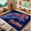 Neon Colorful Theme Crystal Velvet Floor Rug Personalized Custom Name Text Warm Carpet Home Decoration