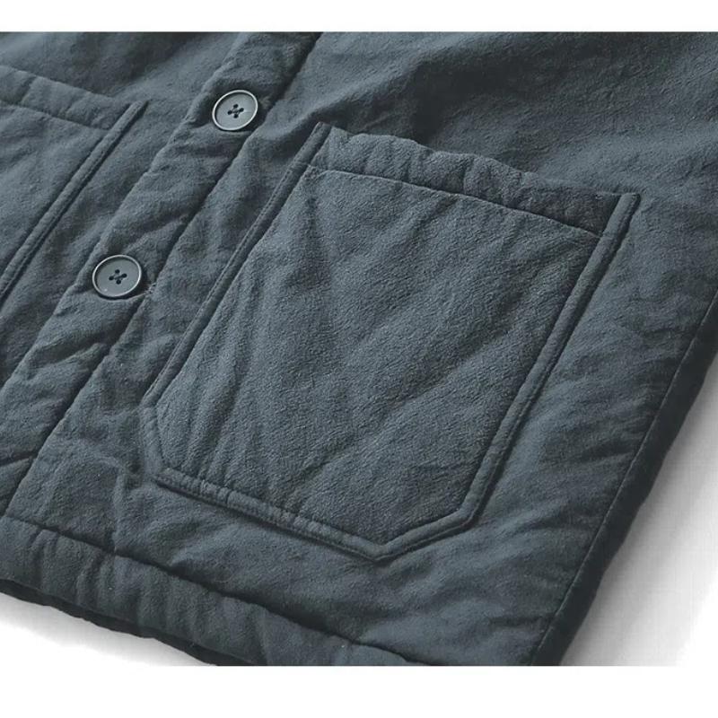 Autumn and Winter Warm Mens Jackets Chinese Style Traditional Clothing Padded Button Jacket Casual Lapel Collar Thicken Parkas Coat