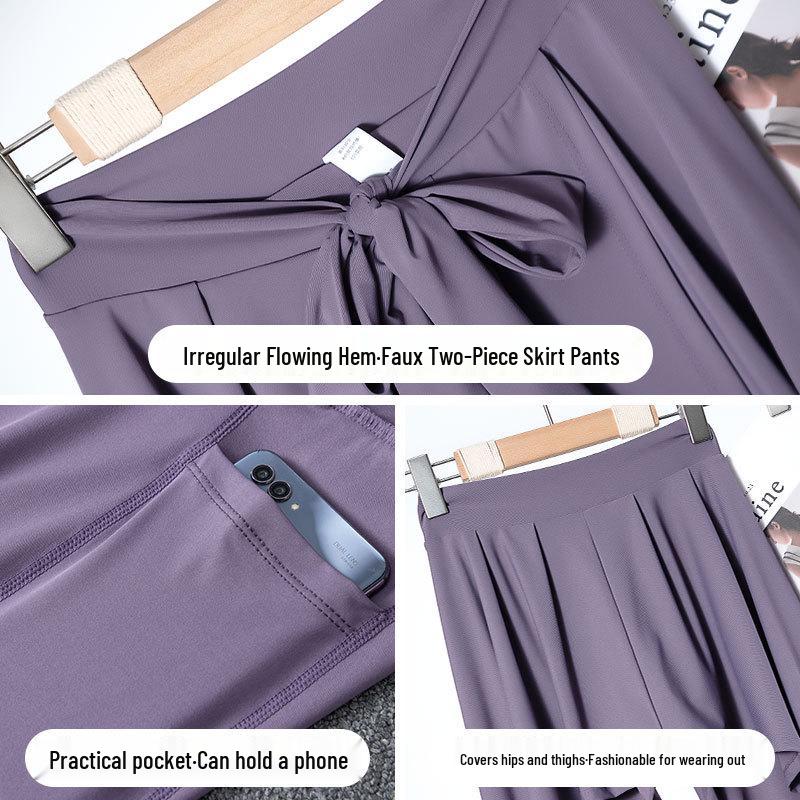 Women's Plus Size Quick-Dry Yoga Skirt-Pants, Anti-Exposure, Autumn Fitness Long Pants