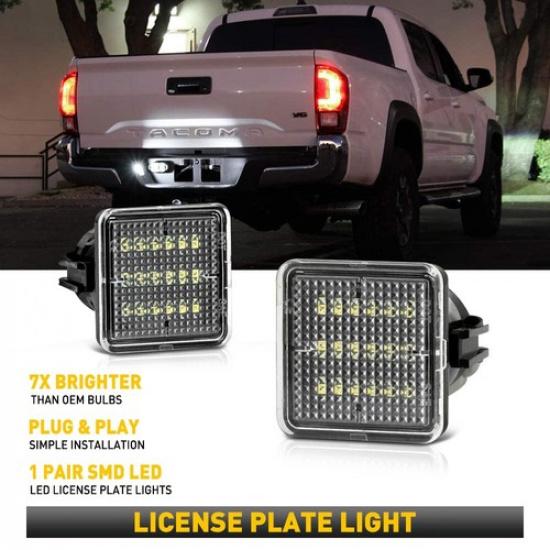 For 2016-22 Toyota Tacoma/14-22 Tundra Full LED Black License Plate Lights Lamps