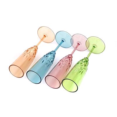 Retro-Imitationsglas, europäisches Weinglas aus Kunststoff, Weinglas, Kelch, Retro-Rotweinkelch, geschnitztes geprägtes Saft-/Wasserglas