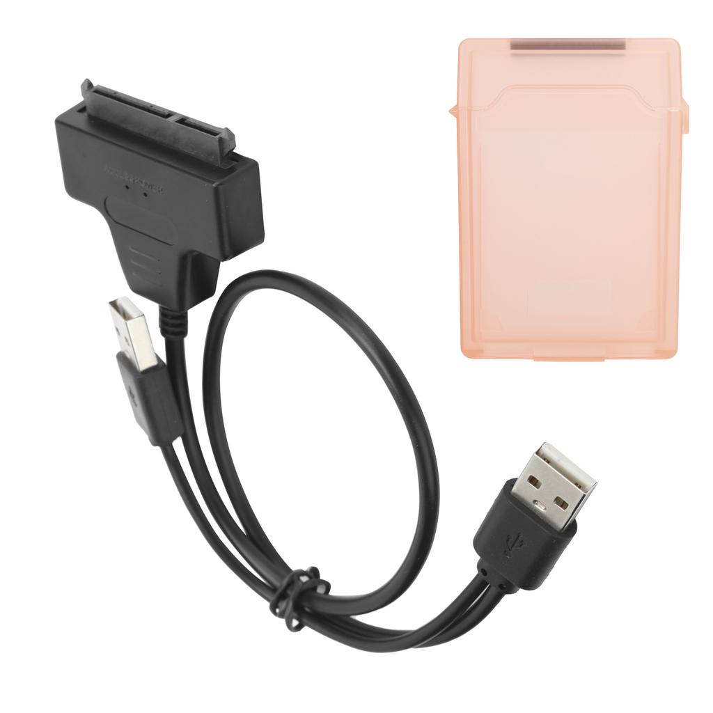 Hard Disk Adapter Cable SATA HDDSSD Dual Interface Conversion Cord with 2.5in Protect BoxRed