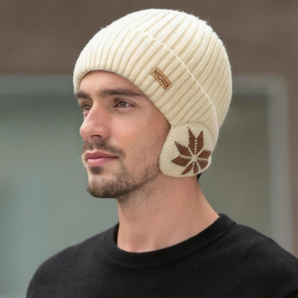 New Unisex Winter Hat Fleece Lined Warm Cap Stylish Soft Beanie Hat For Men Women Outdoor Earflap Knitted Hat