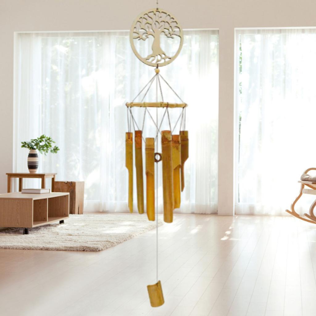 Outdoor Bamboo Wind Chimes Yard Garden Tubes Bell Wood Antique Wind Chime Wall Hanging Home Decor Wooden Windchimes Gifts