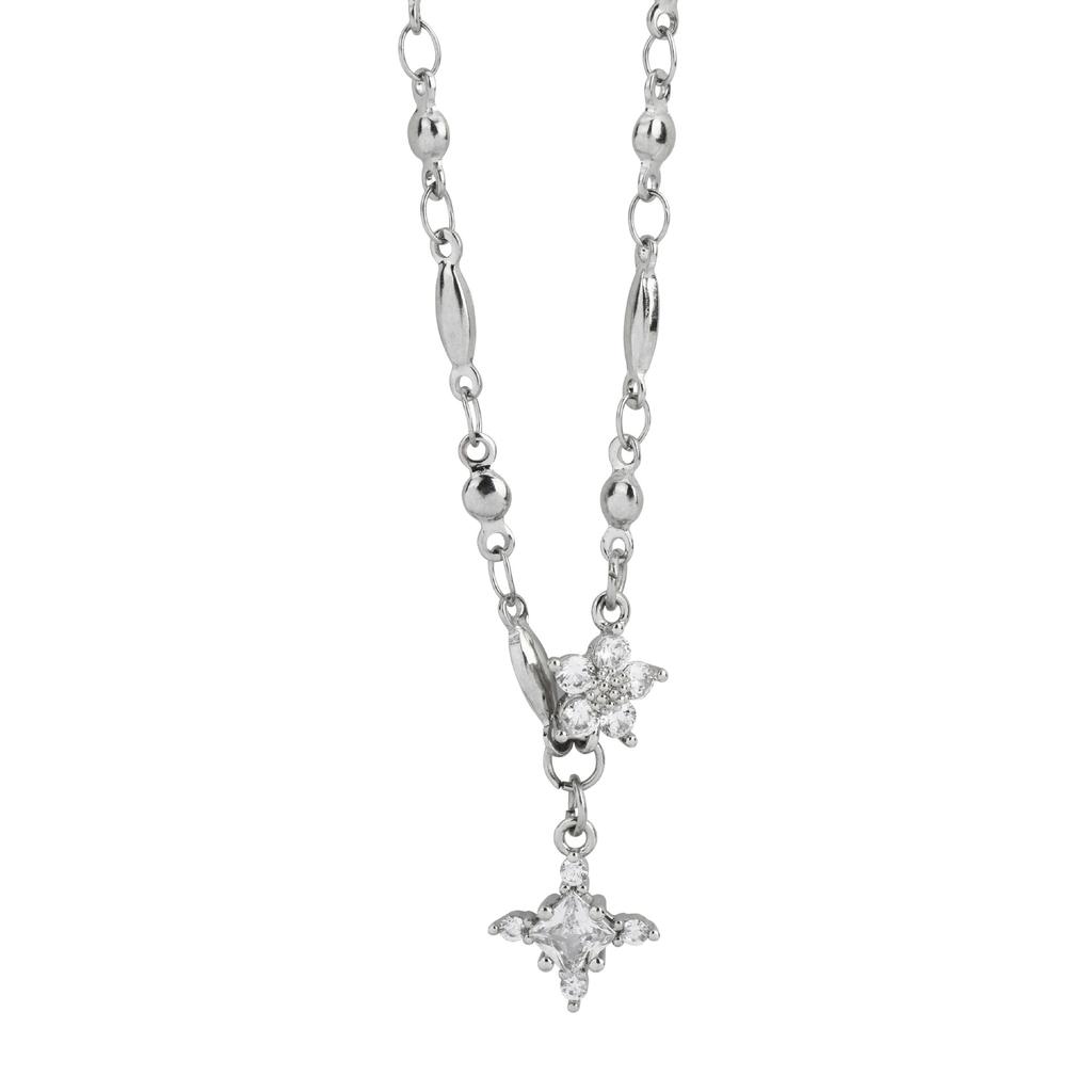 Simple And Small Rhinestone Star Flower Collarbone Chain Female Mini Exquisite High-End Cold Wind Necklace