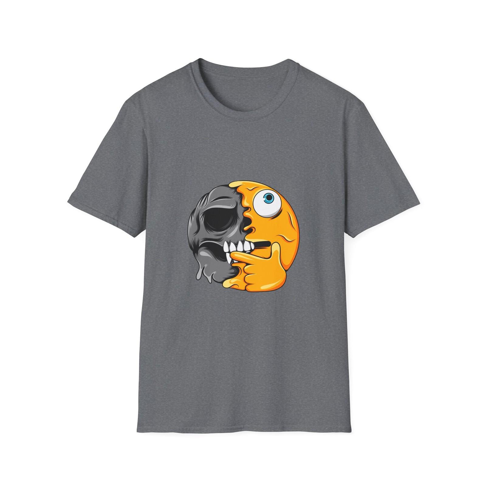 

Skull and Emoji Unisex T-Shirt, Quirky Graphic Tee for Halloween, Casual [...] 5XL різнокольоровий