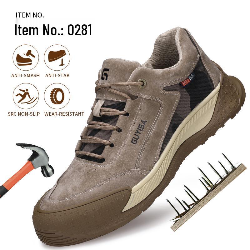 Men's Steel Toe Electrician Work Shoes - Anti-Smash, Anti-Puncture, Non-Slip, Wear-Resistant, Comfortable Safety Footwear