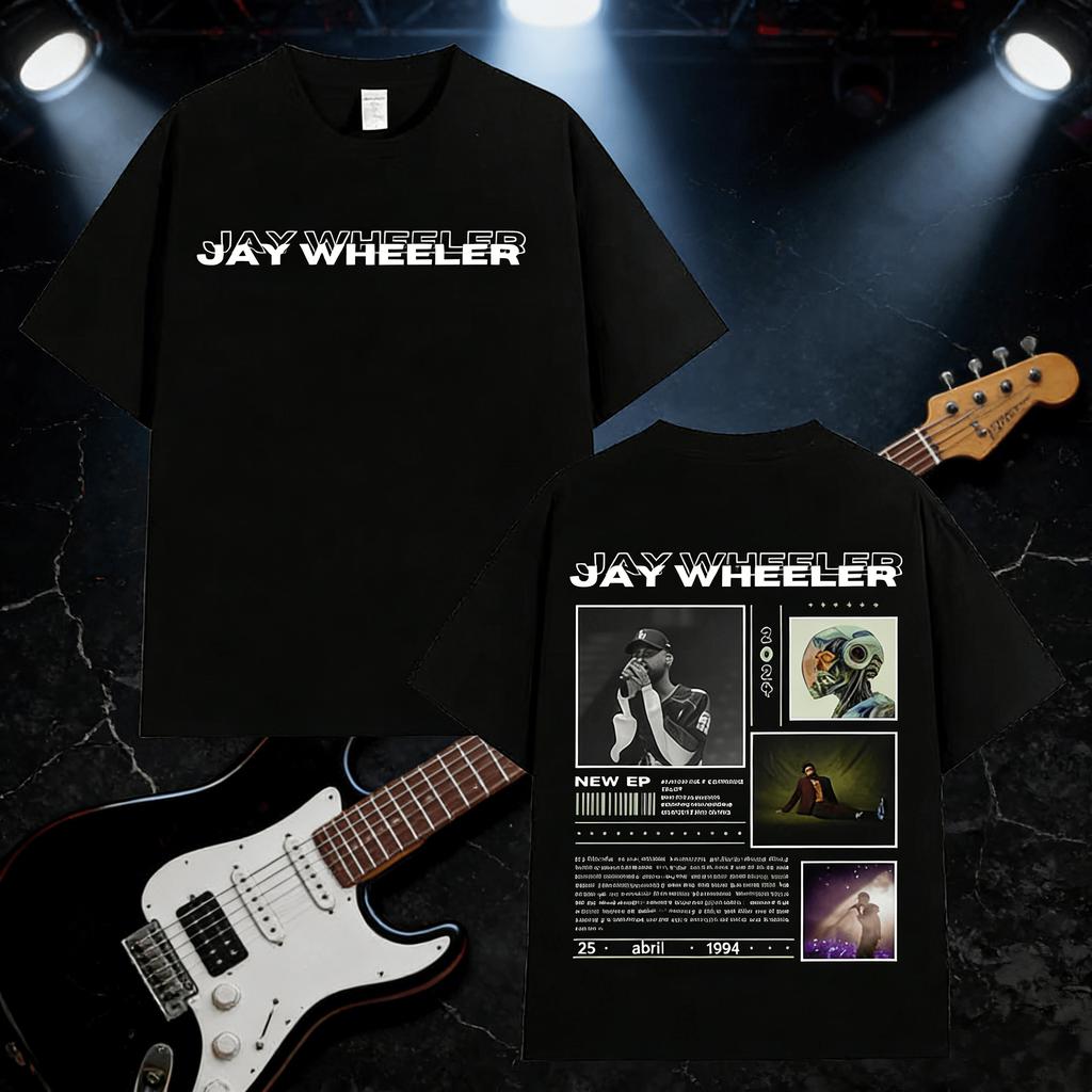 Rap Singer JAY WHEELER Touring 2025 Tour Pattern Tshirt Summer Mens Womens Fashionable Hiphop Gothic Y2K Cotton Tshirt