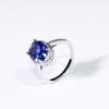 8*10mm Created Nano Tanzanite Oval Wedding Fine Jewelry 925 Sterling Silver Tanzanite Rings