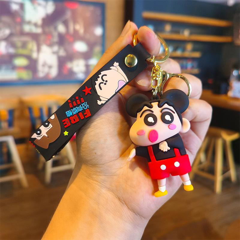 New Anime Crayon Shin-chan Kawaii Q Version Cos Cross Dress Funny Figure PVC Model Toys Doll Couple Keychain Gifts