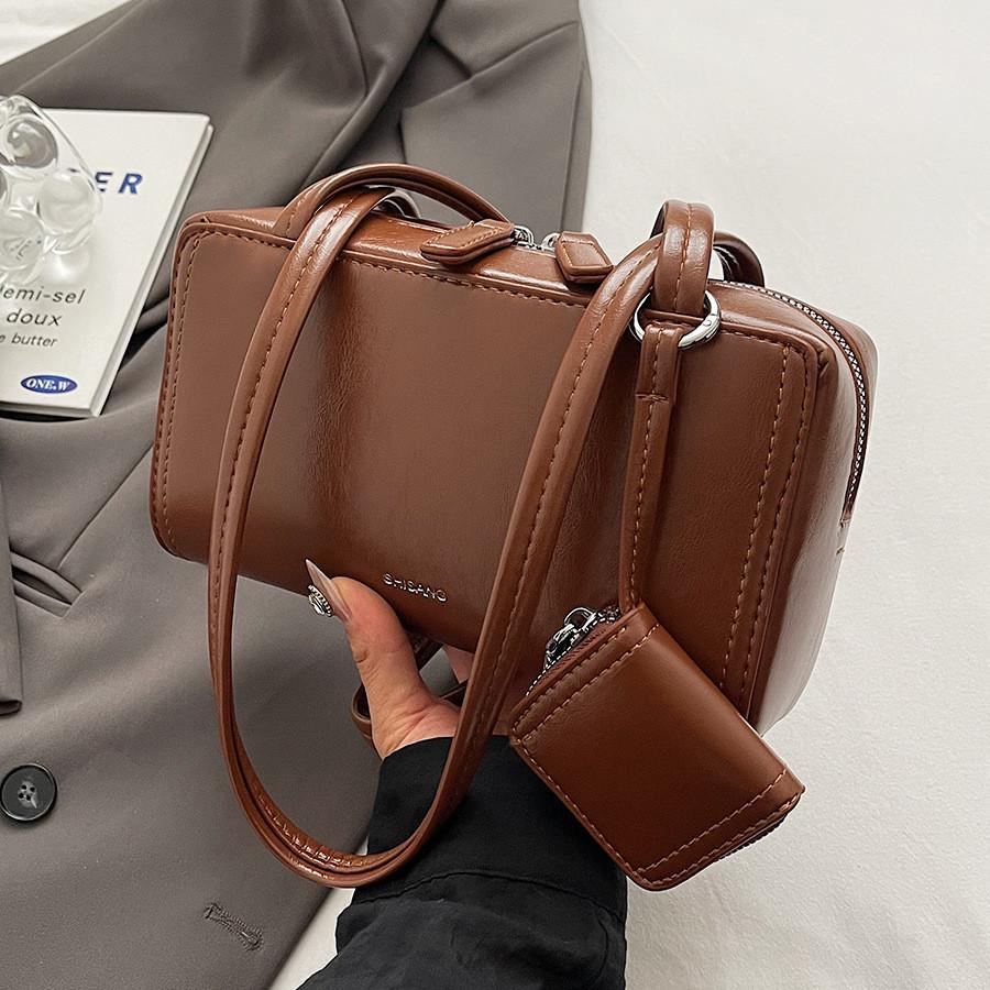 Pu Small Crossbody Bag For Women With Fashionable Stitching And Spacious Interior For Daily Use