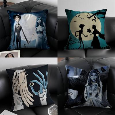 Film Tegnefilm Corpse Bride-B Putevar Støvmidd-beskyttende Putevar Usynlig glidelås Silkeaktig kort plysj Sofa Putevar