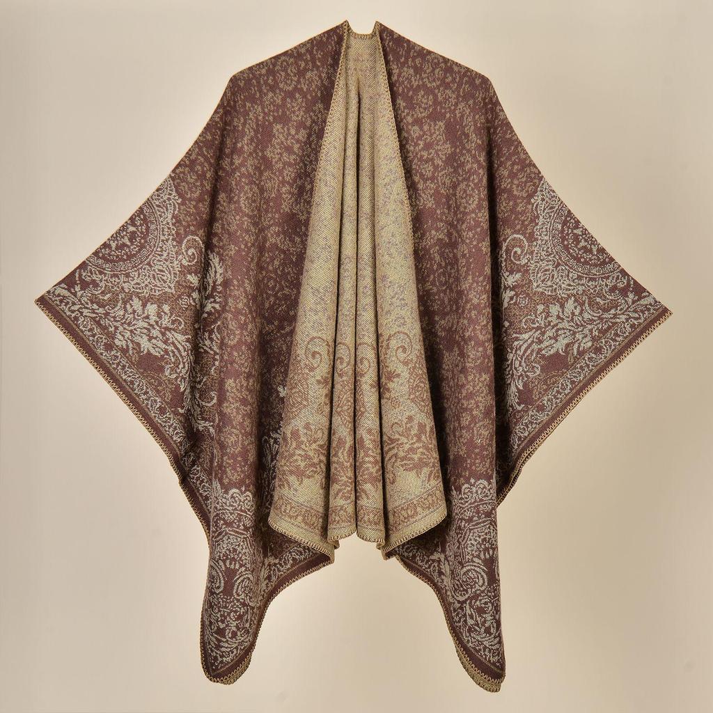 Yunnan Ethnic-Style Large Shawl Cape - Imitation Cashmere Scarf Cloak
