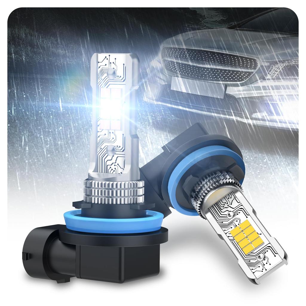 Marsauto Fog Lamp H11 H8 H16 LED Fog Super Instant LED Fog 360 Degree Angle IP68 Condensation Vehicle Inspection 16 LED DC12V Over Hours Set of 2 Year