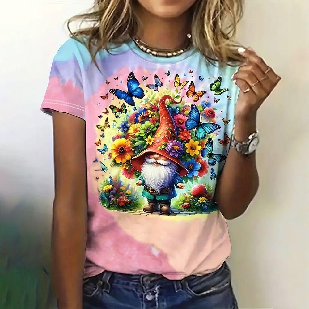 Christmas Santa Claus 3D Print Women's T-Shirts Casual Tops O-Neck T Shirt Y2k Harajuku Short Sleeve Street Tees Female Clothing