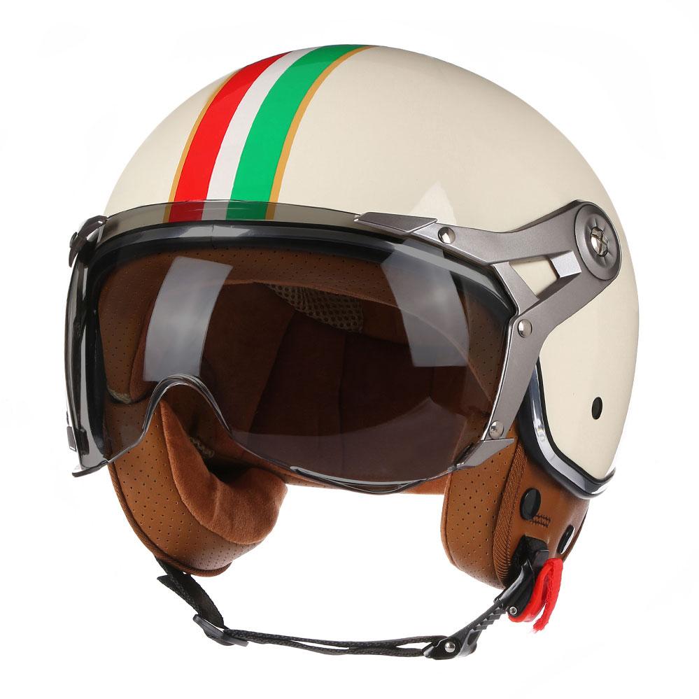 New Open Face 3/4 Motorcycle Helmet Retro Motorbike Helmets Vintage Chopper Capacete De Moto Bike Scooter With For Men Women DOT
