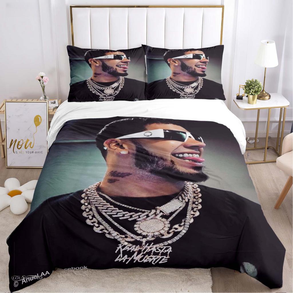 Anuel AA Rapper Hip Hop Singer All Season Duvet Cover Bedding Set Soft Quilt Cover and Pillowcases Teen Single_Double_Queen_King