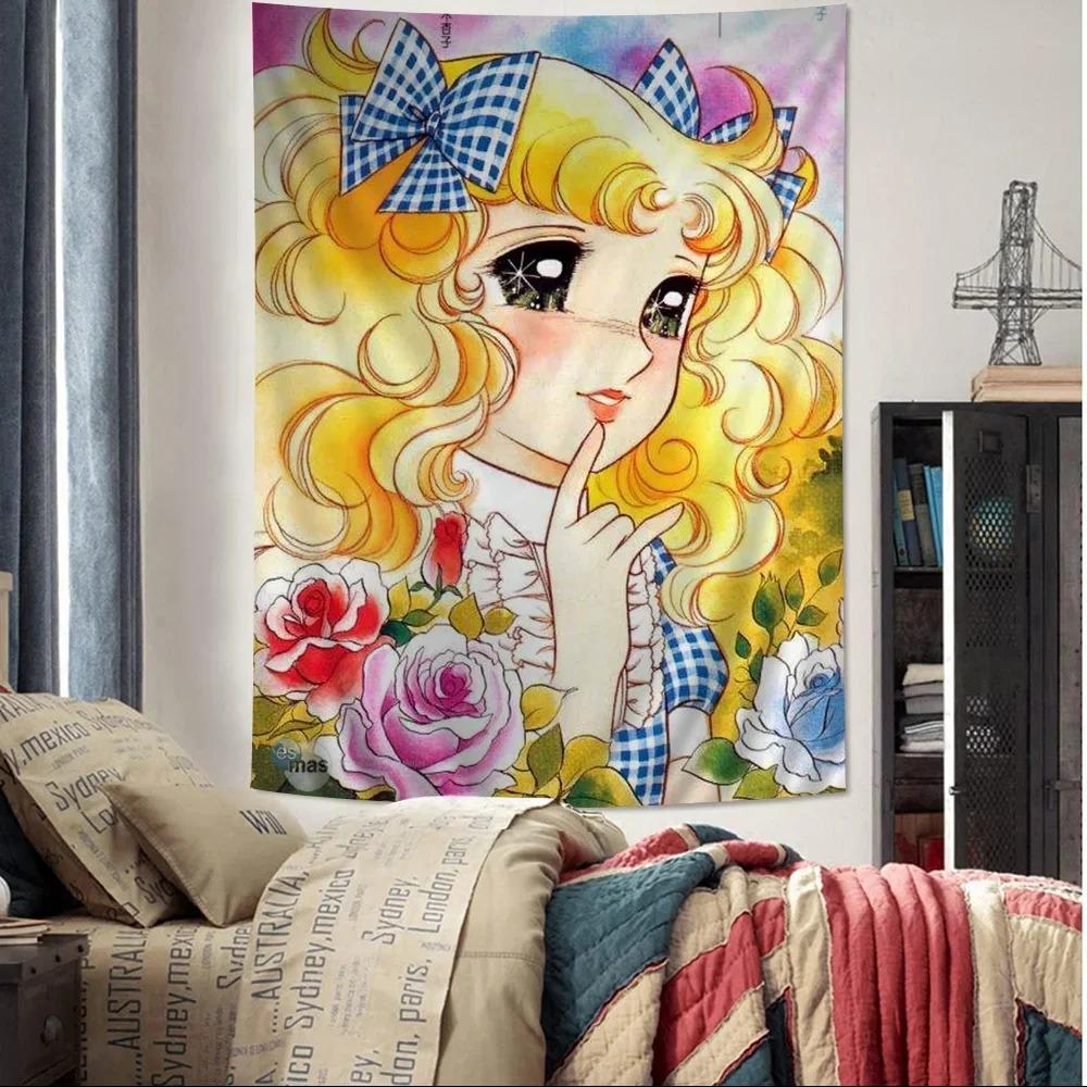 Anime Manga kawaii Candy Anime Colorful Tapestry Wall Hanging Bohemian Wall Tapestries Mandala Wall Hanging Sheets