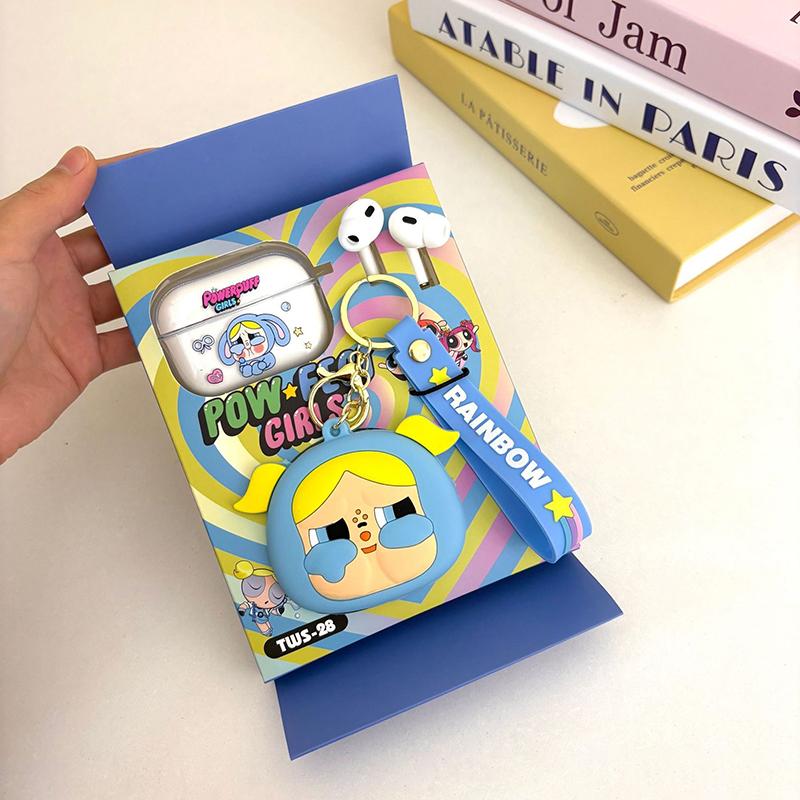 Cute Cartoon Wireless Earphone In-Ear Earbuds With Protective Case And Hanging Rope Strap For Phone Bluetooth Headphone Headsets